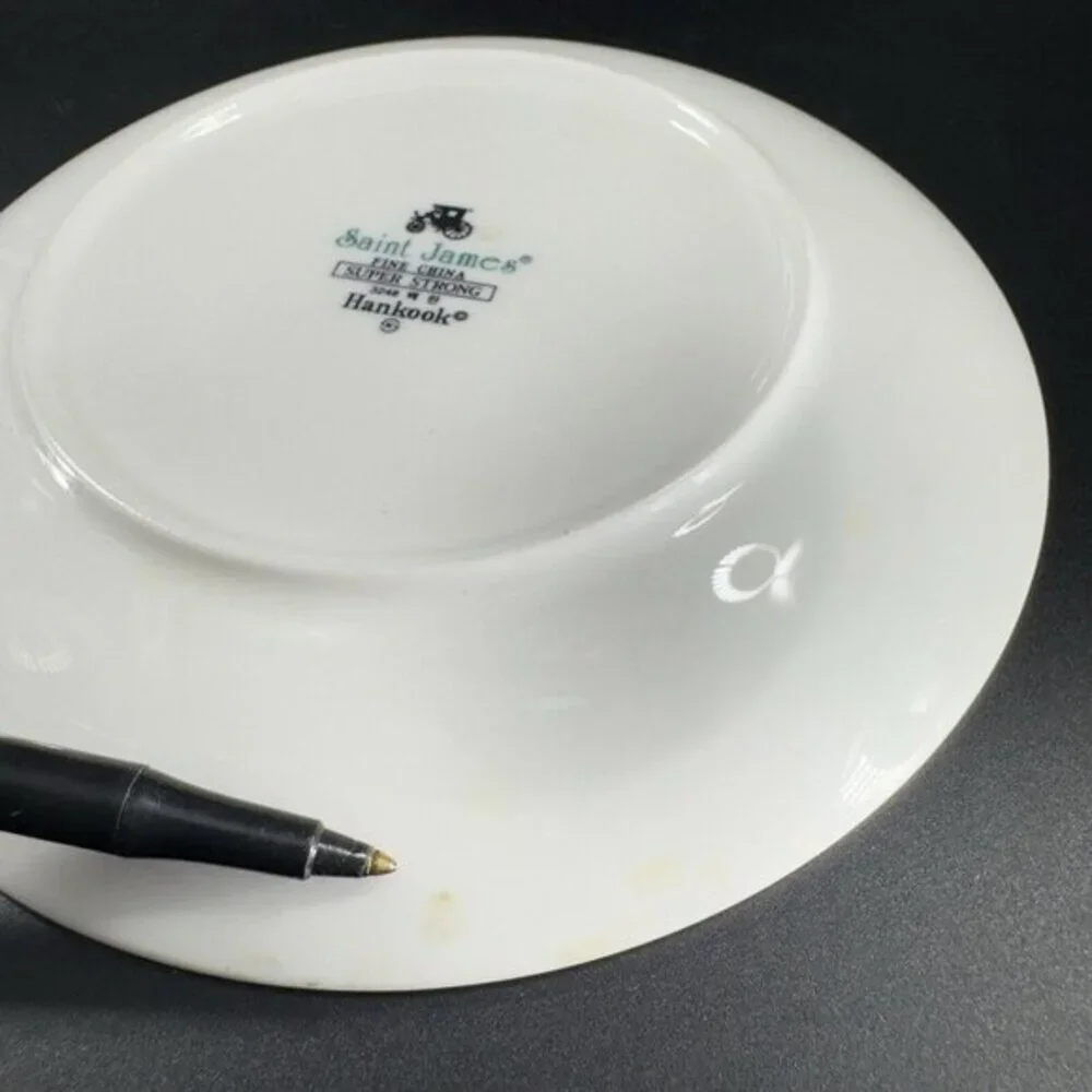 Saint James by Hankook Super‎ Strong Porcelain Dish Plate Set 2 Floral Pattern